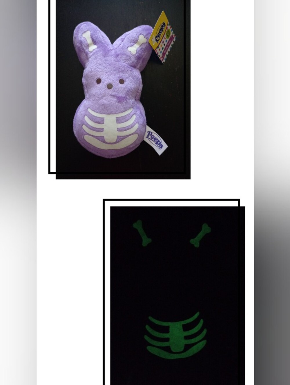 Peeps Purple Plush Halloween Skeleton Plush - Glow In The Dark - NWT